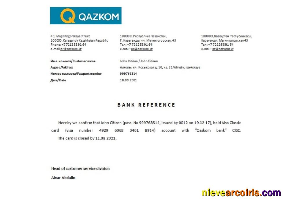 Kazakhstan Qazkom closure reference